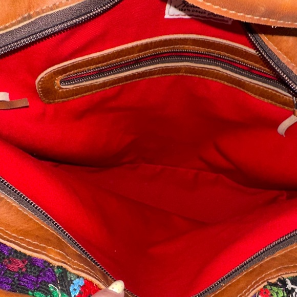 Nena & Co Leather and Huipil Large Bag 16” x 13” - Picture 8 of 8